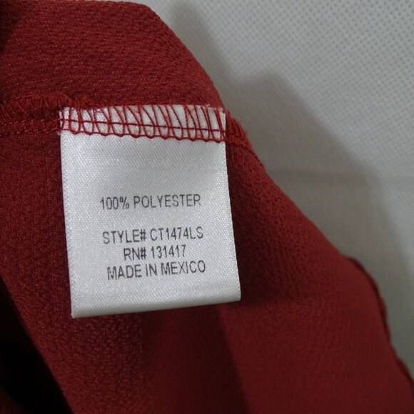 Blue Rain Red-Brown Peplum Long Sleeve Top Women Size S Bell Sleeve Keyhole Back - Picture 4 of 8